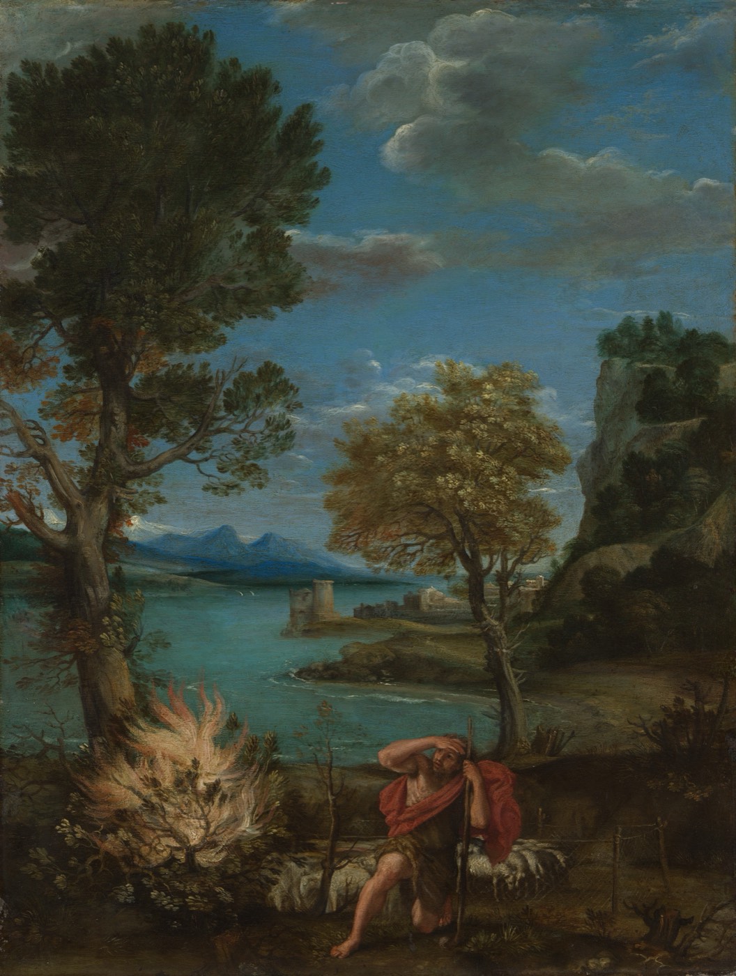 Landscape with Moses and the Burning Bush, Domenichino