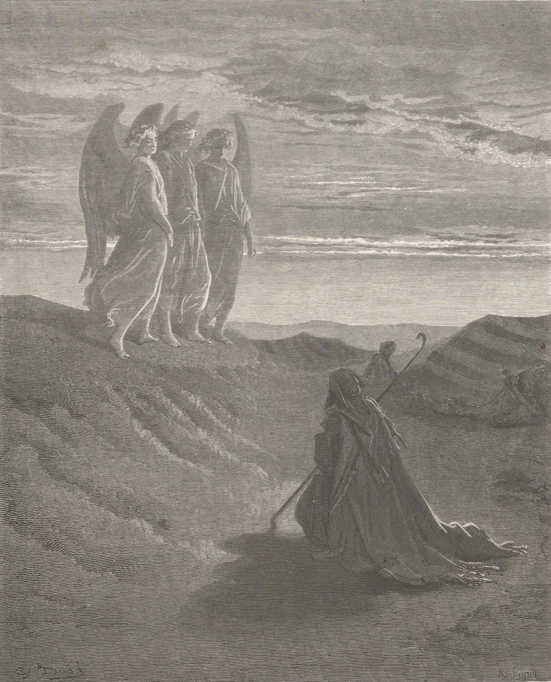 Cei trei îngeri la Avraam, Gustave Doré