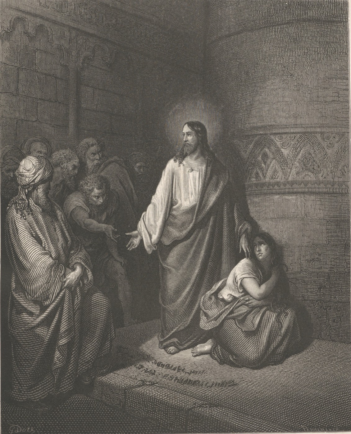 Ježíš a žena přistižená v cizoložství, Gustave Doré