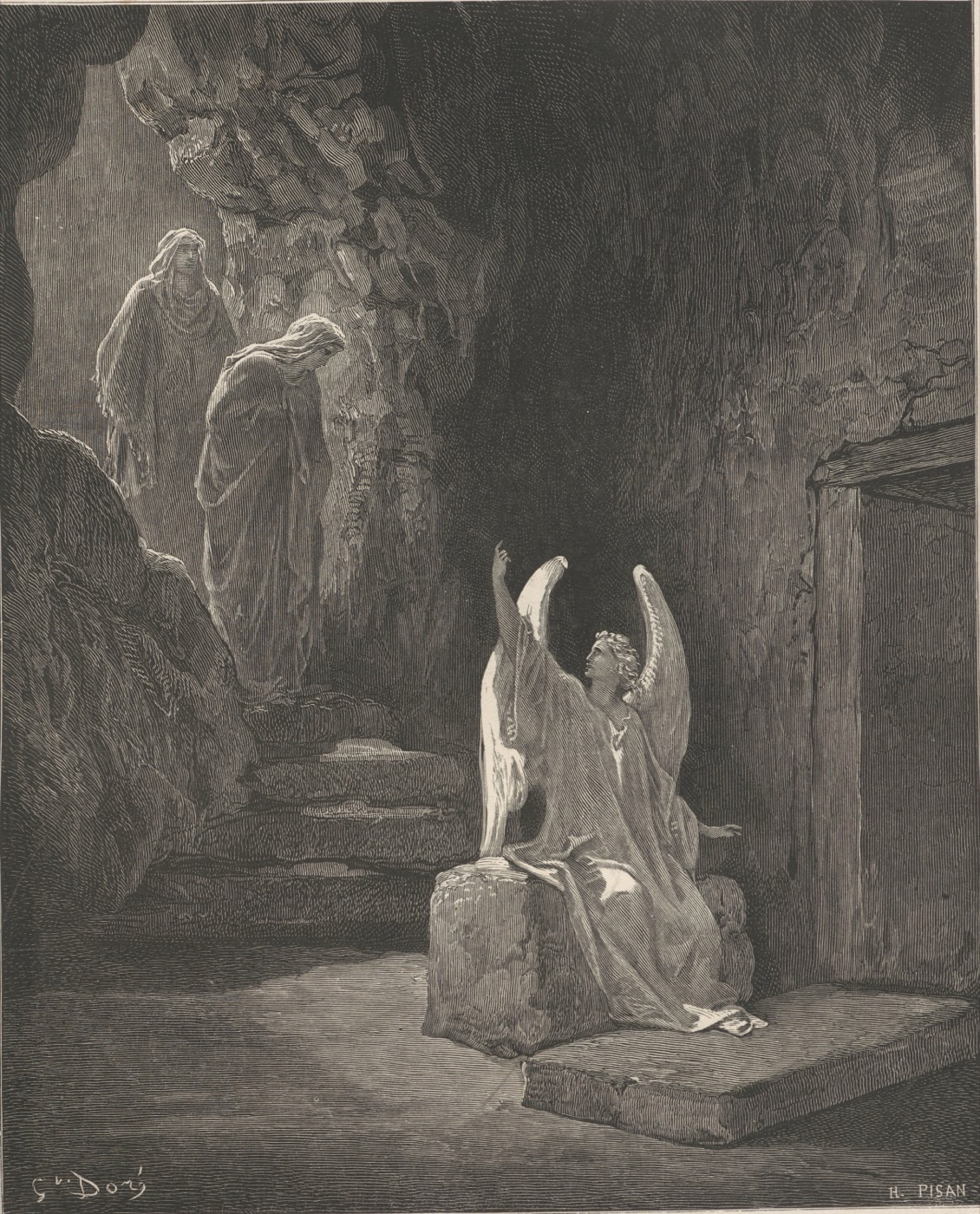 Anđeo i žene na grobu, Gustave Doré