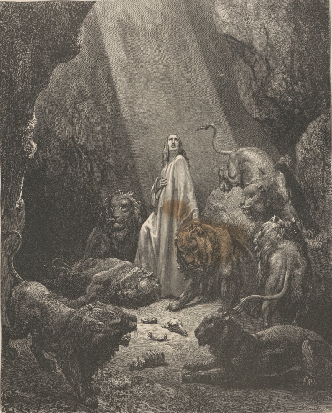 Daniël in de leeuwenkuil, Gustave Doré