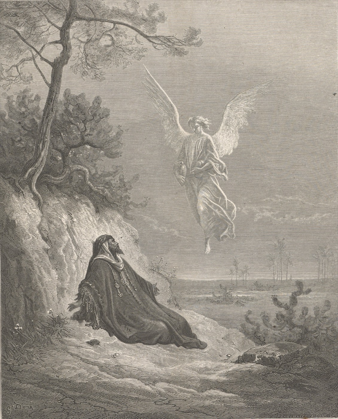 Anděl sytí Eliáše, Gustave Doré