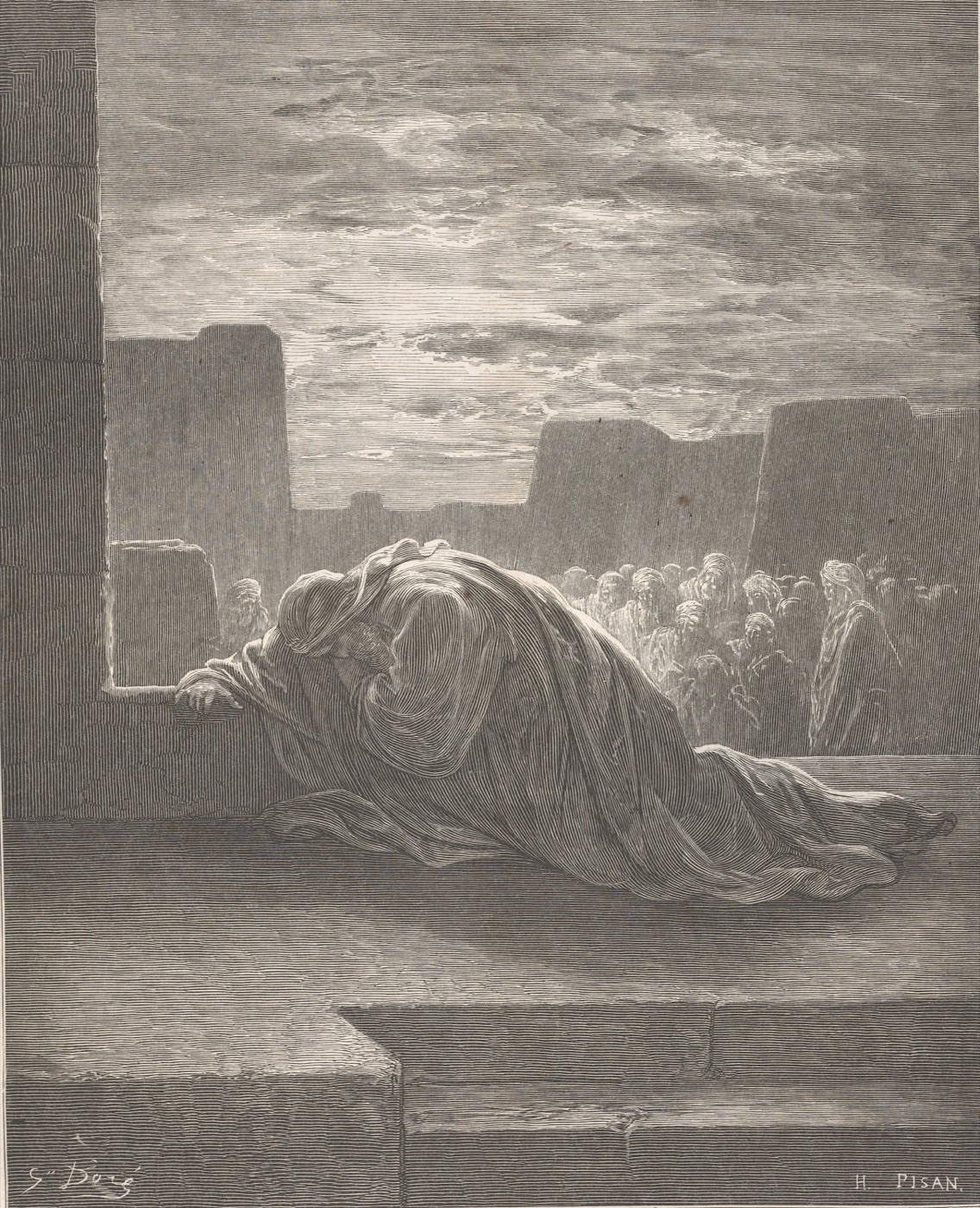Esdra prega, Gustave Doré