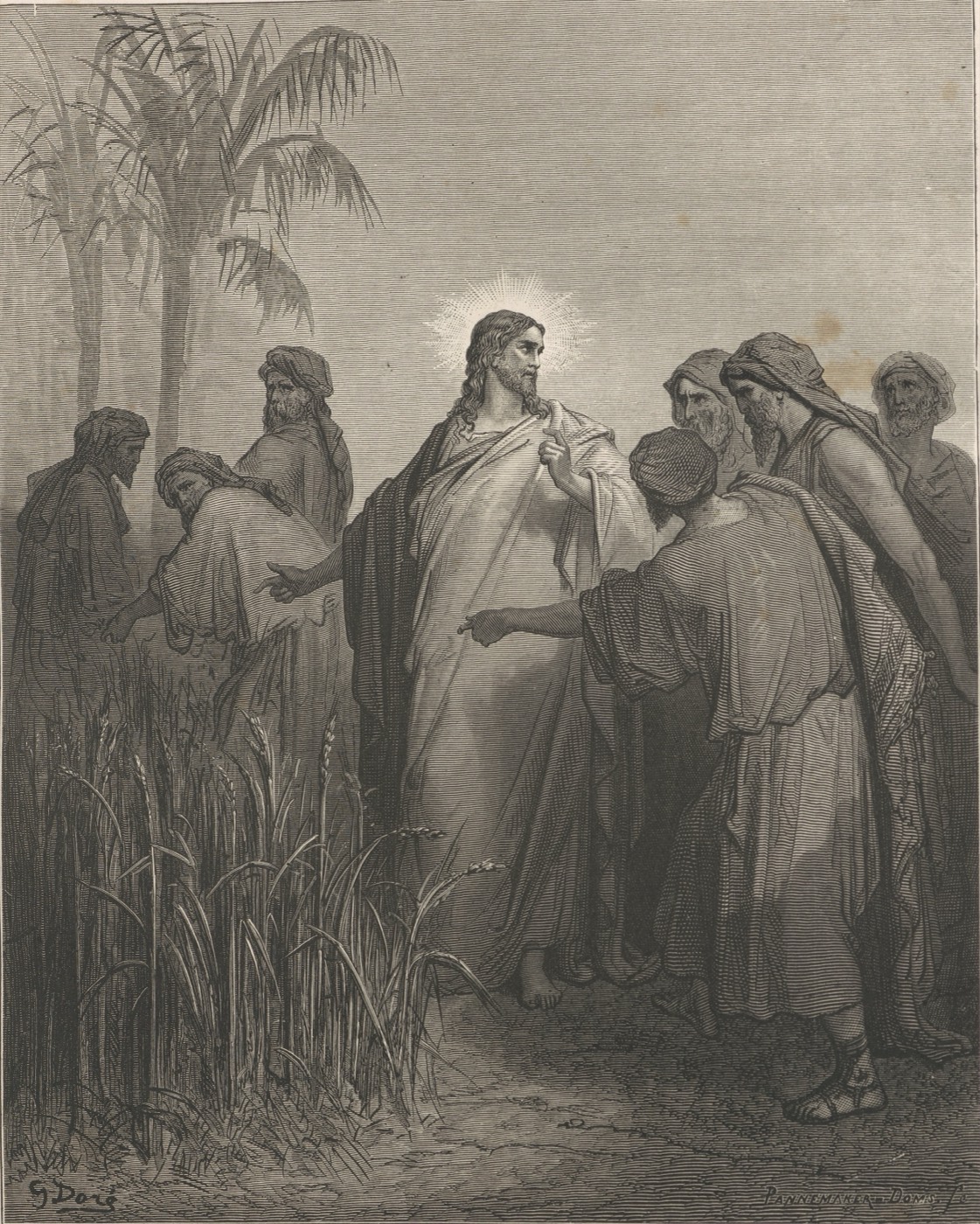 Uczniowie zrywają kłosy w szabat, Gustave Doré