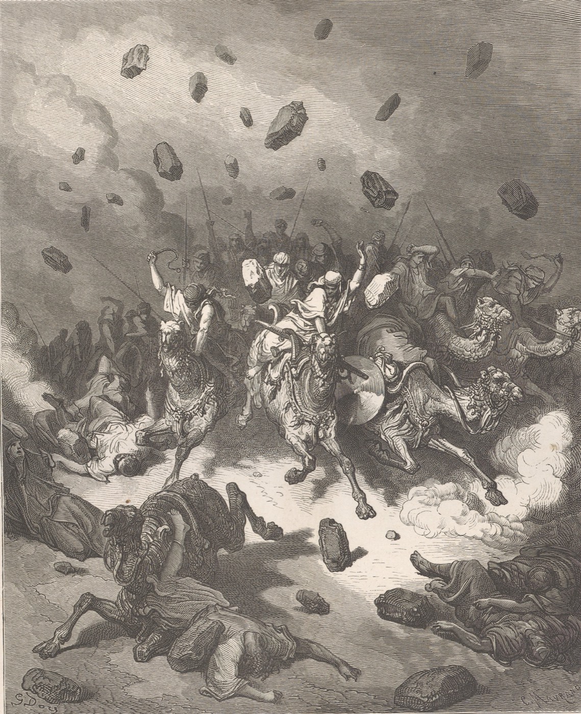 Kamenné krupobití na Amorejské, Gustave Doré