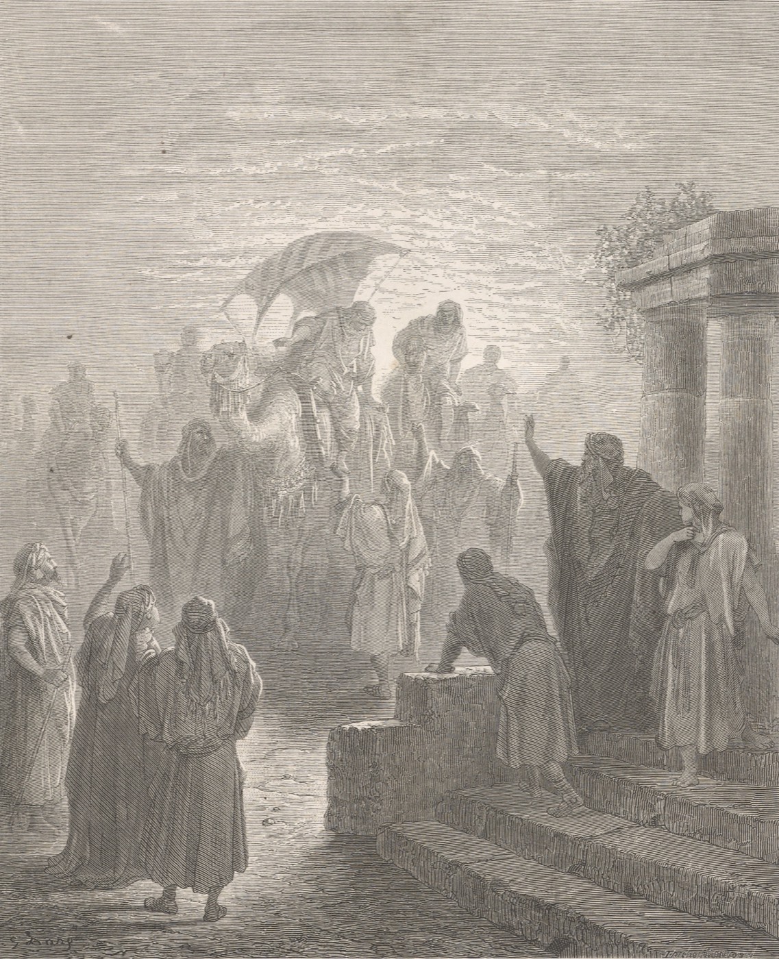 Izák přijímá Rebeku, Gustave Doré