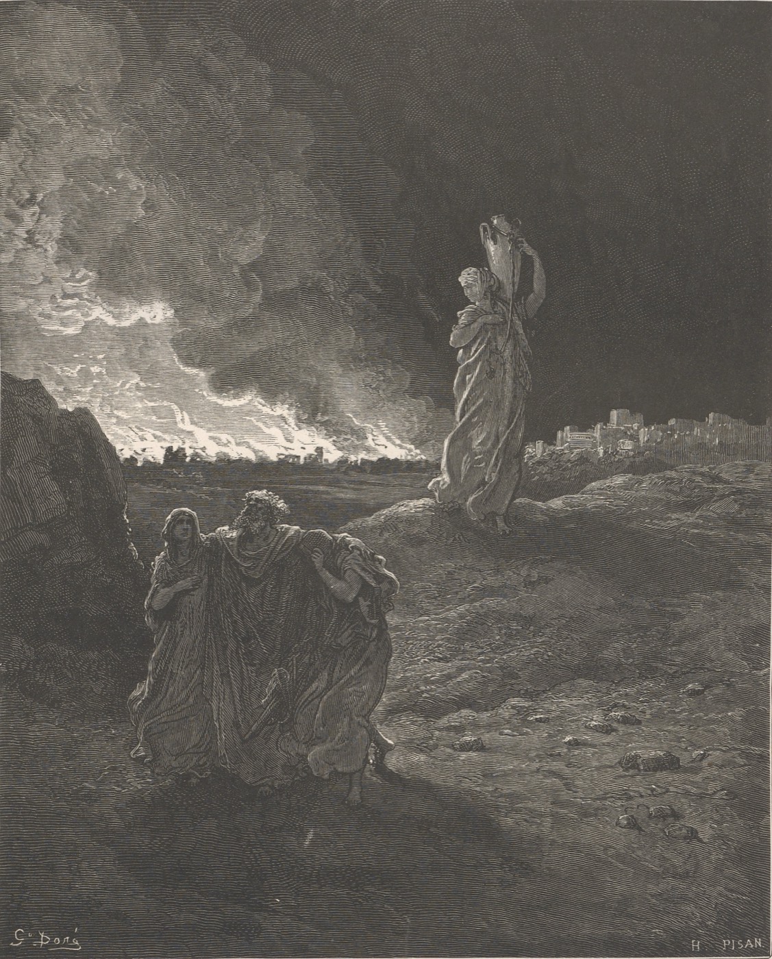 A fuga de Ló, Gustave Doré