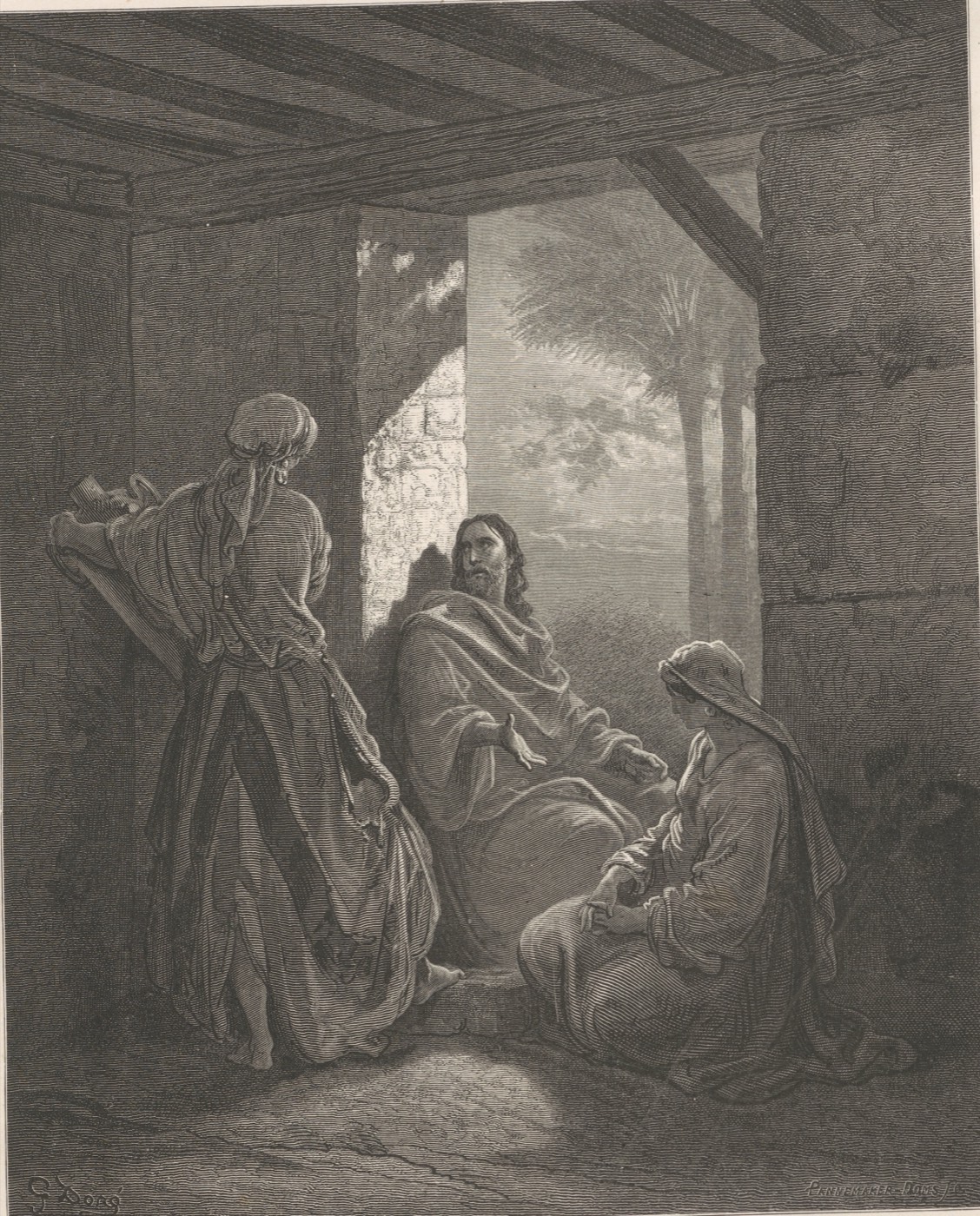 Ježíš u Marty a Marie, Gustave Doré