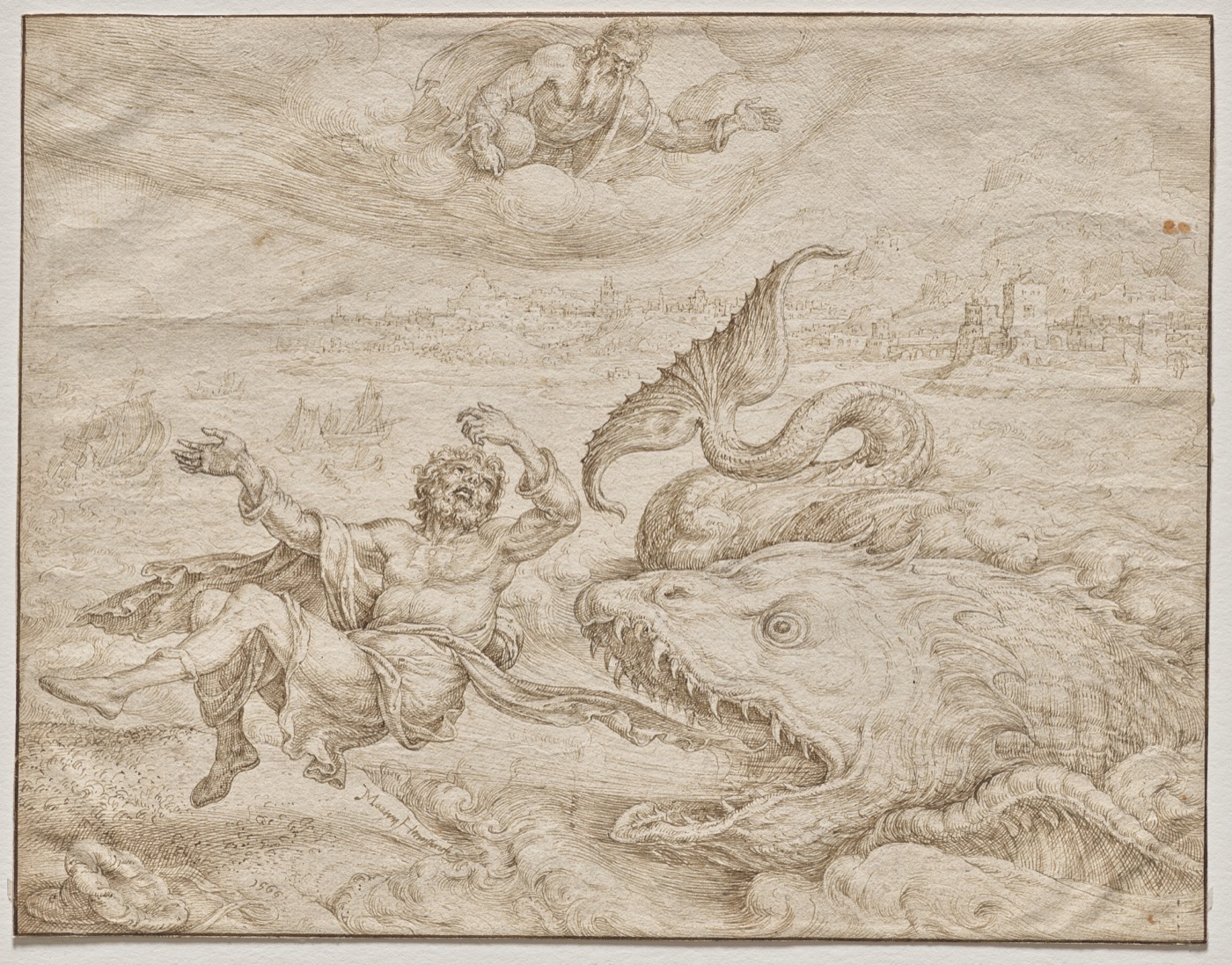Jonah Cast Out by the Whale onto the Shore of Nineveh, Maarten van Heemskerck