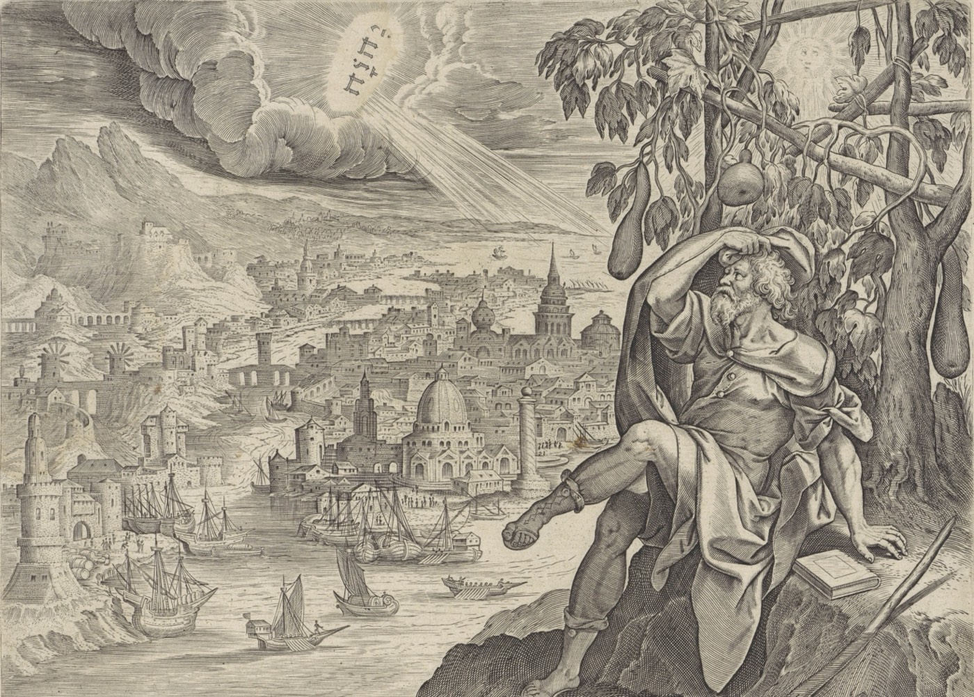 Jonah under the Gourd, Antonie Wierix