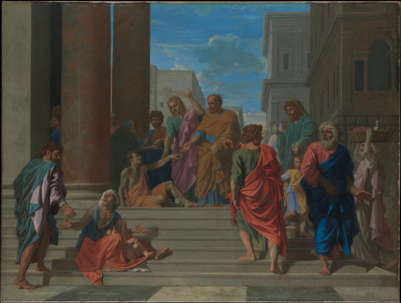 Saints Peter and John Healing the Lame Man, Nicolas Poussin, French, Les Andelys 1594–1665 Rome