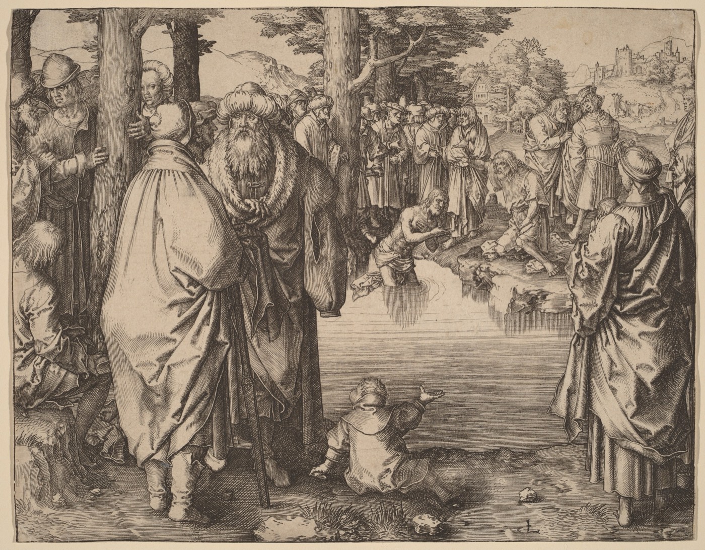 The Baptism of Christ in the Jordan, Lucas van Leyden
