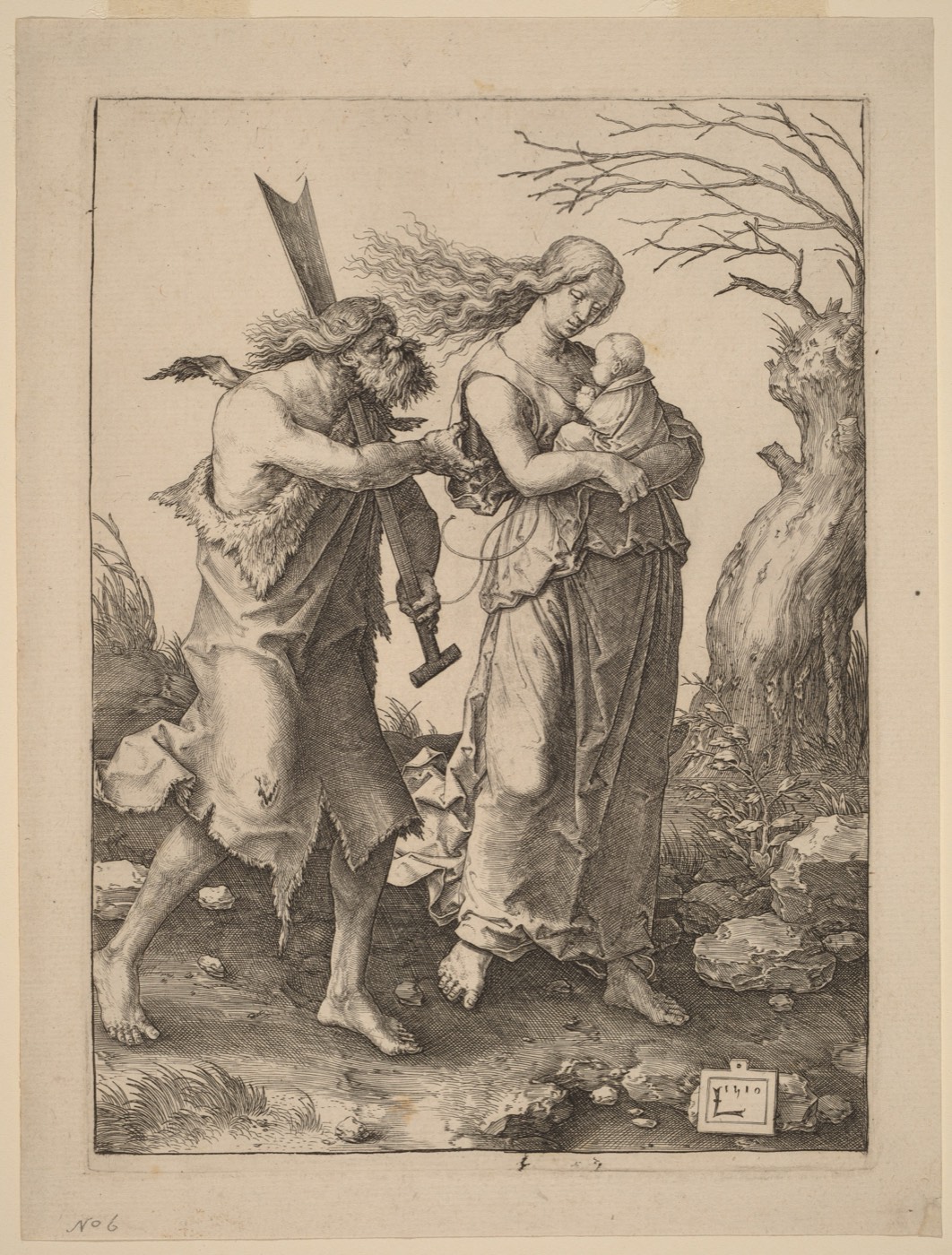 Adam and Eve after Their Expulsion from Paradise, Lucas van Leyden