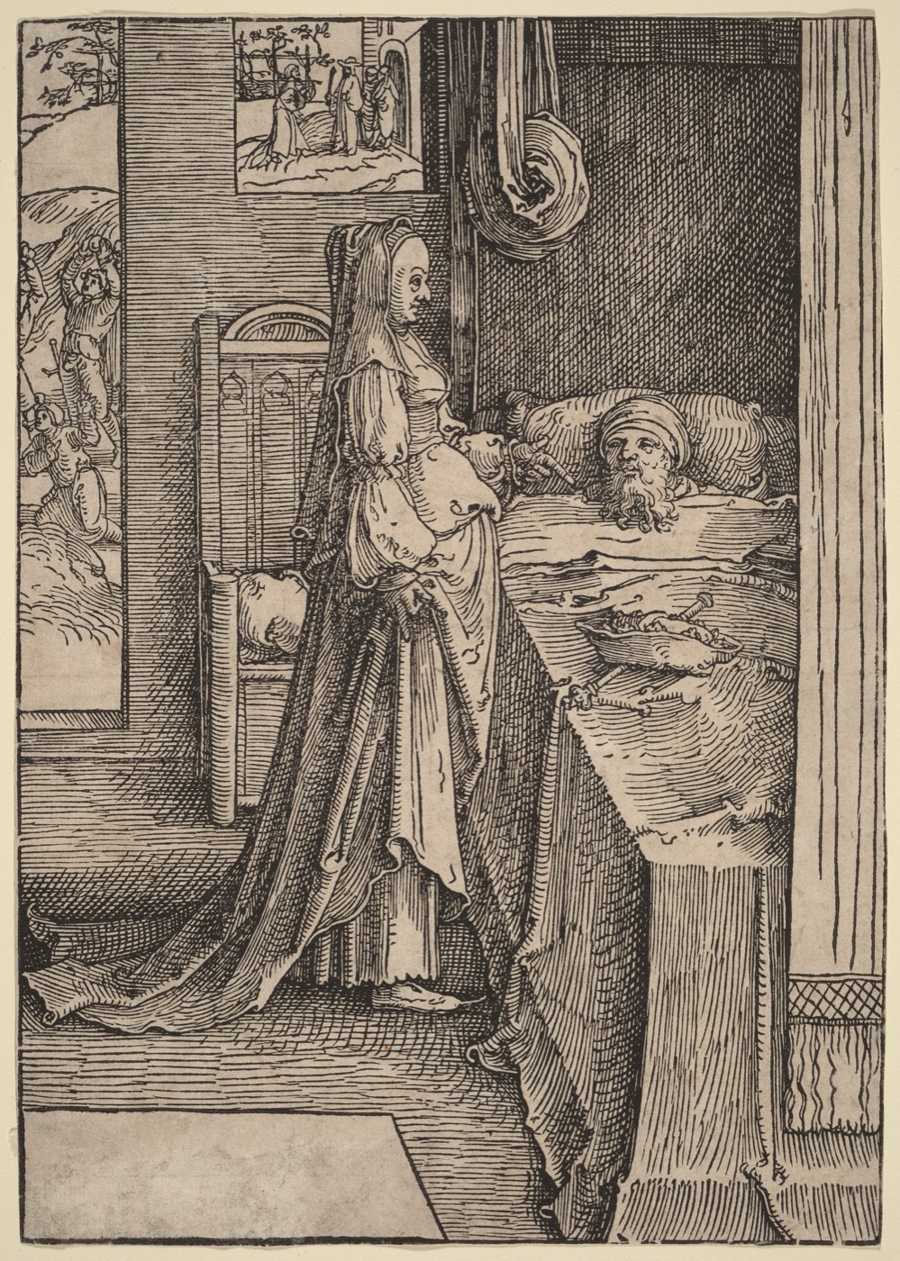 Jezebel Promising Naboth's Vineyard to King Ahab, Lucas van Leyden