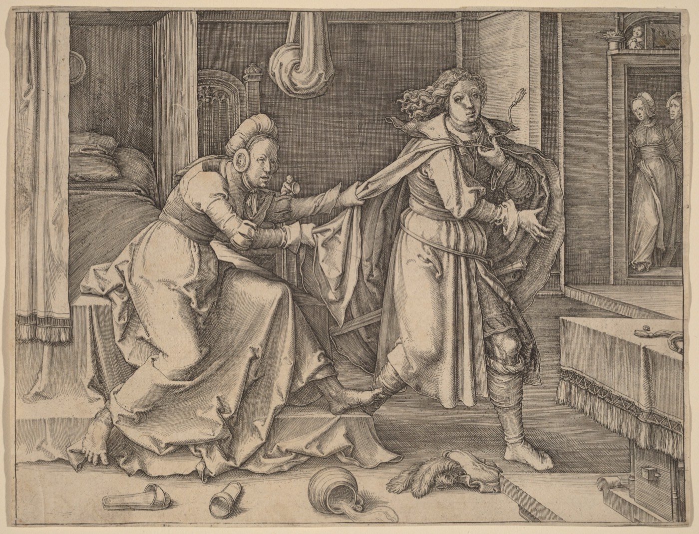 Joseph Escaping Potiphar's Wife, Lucas van Leyden