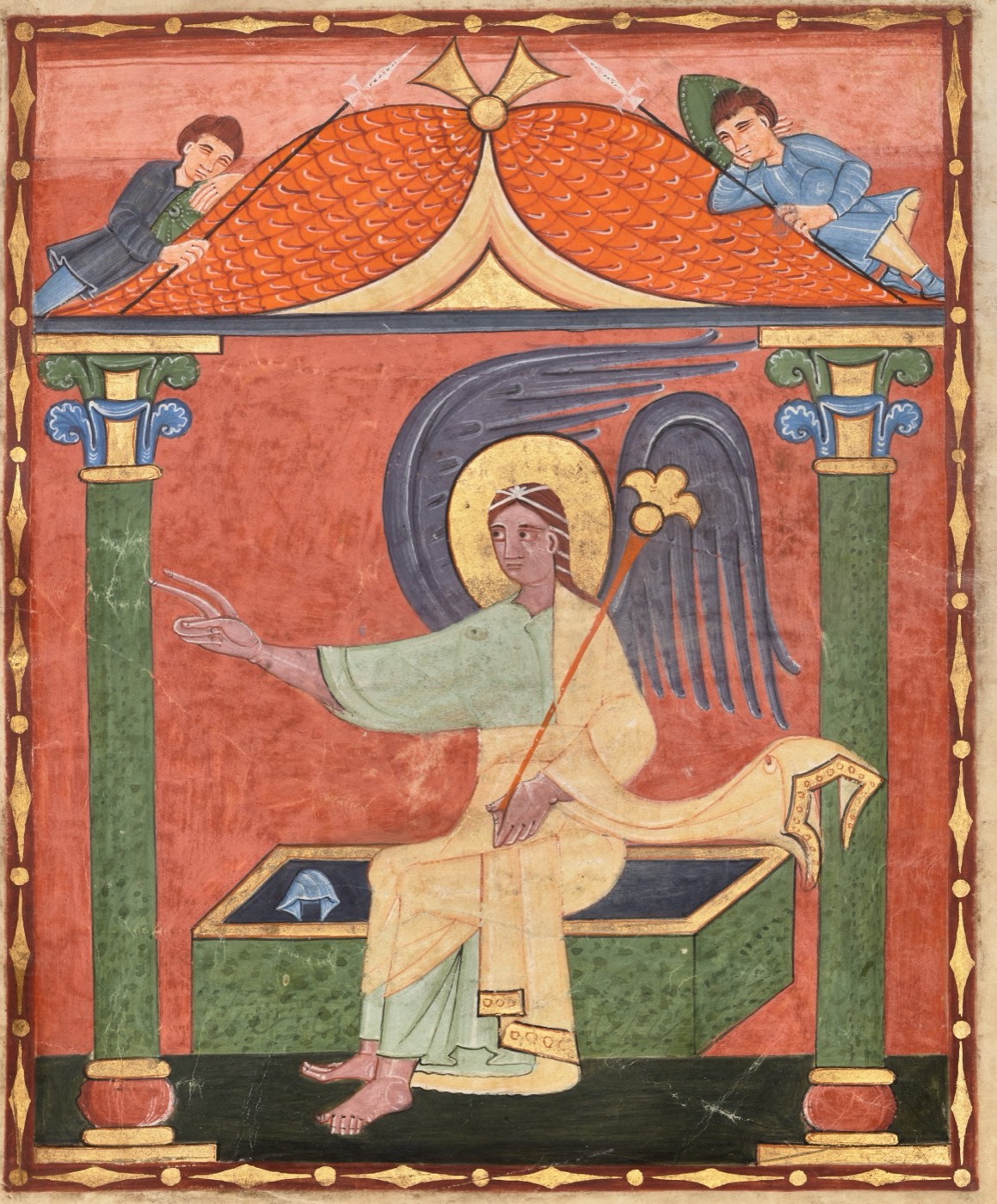 Ангел у пустого гроба Христа (Ms. 125, л. 118, из Кодекса Ирменгарды), Неизвестный немецкий живописец