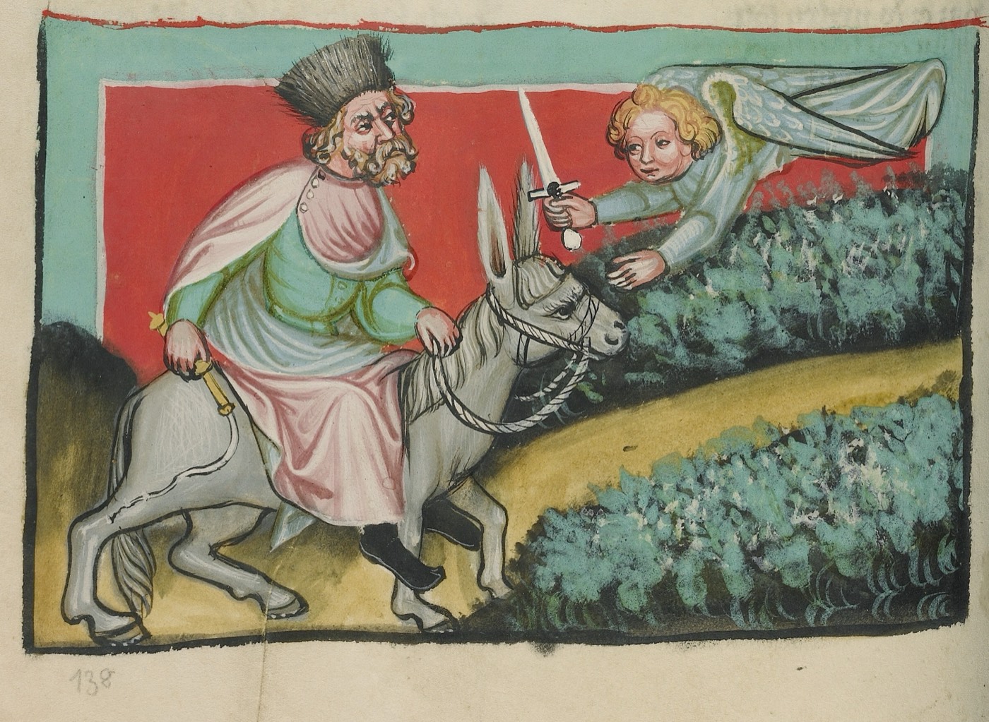 Balaam's Ass (Ms. 33, fol. 105v, from the Weltchronik), Unknown painter, Regensburg