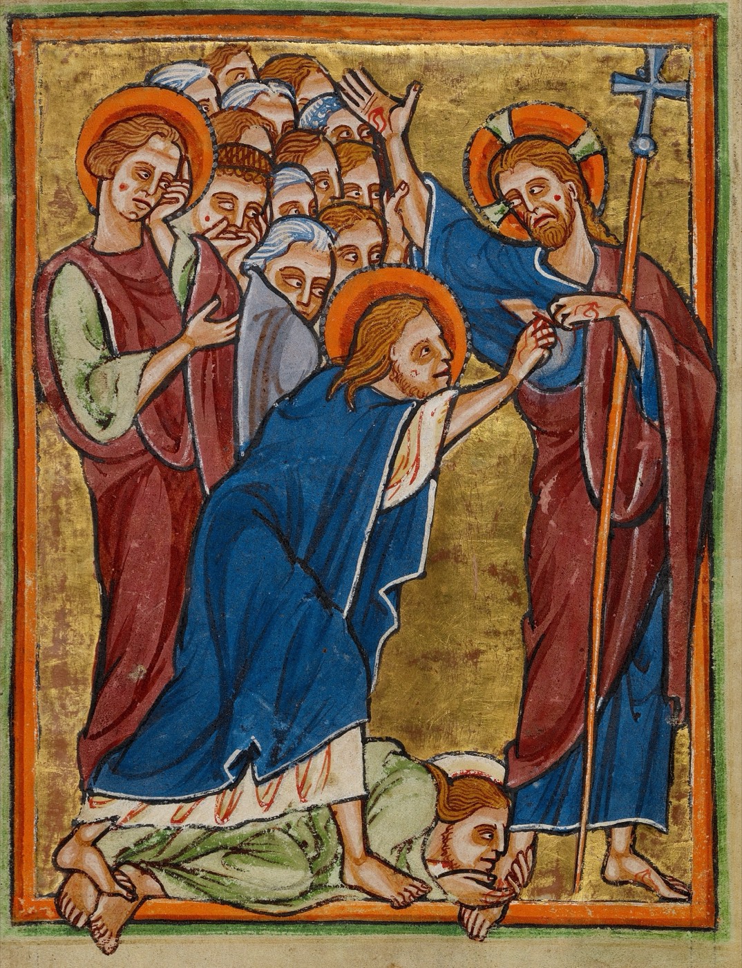 Doubting Thomas (Ms. 101, fol. 89, from the Illustrated Vita Christi, with devotional supplements), Unknown English painter