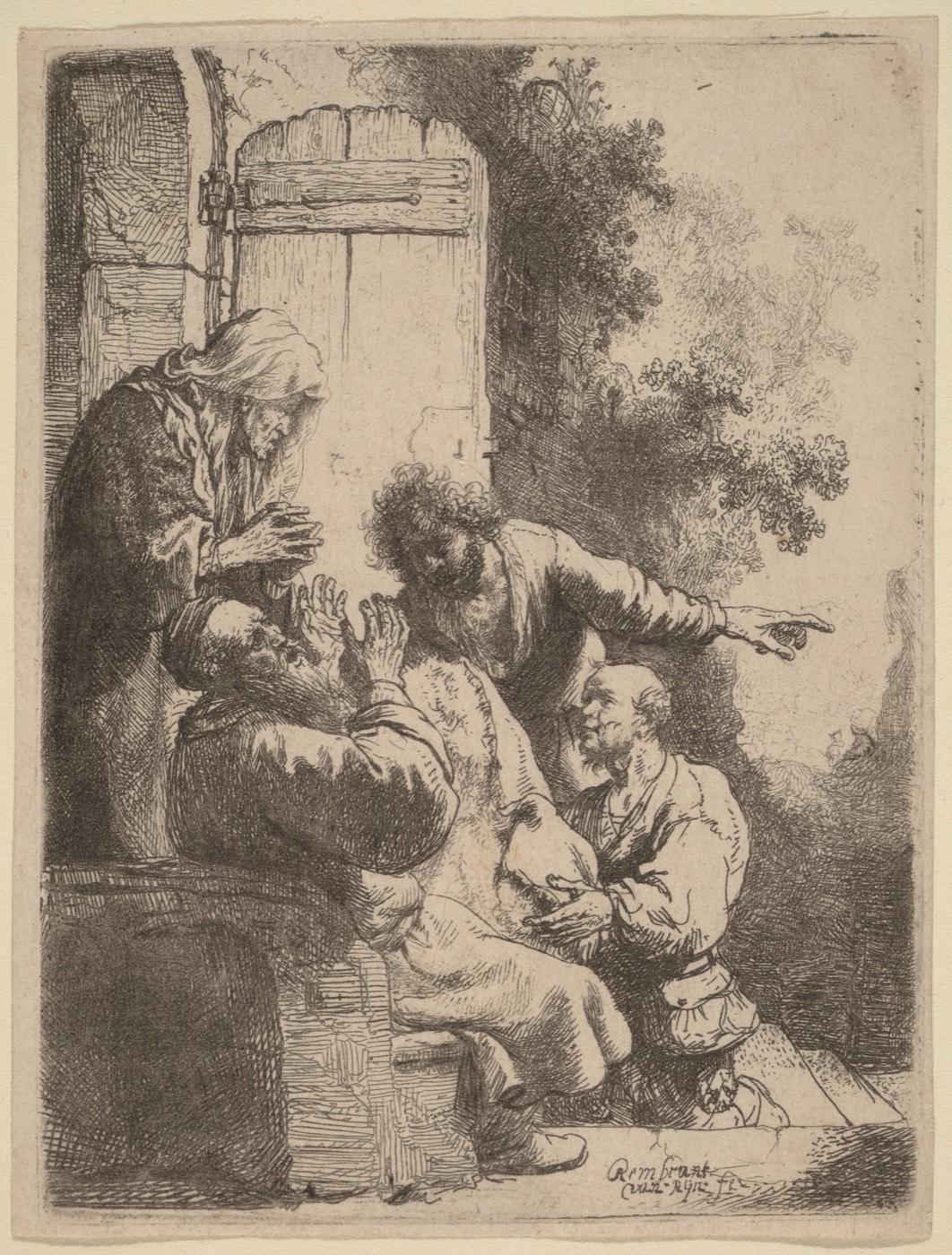 Joseph's Coat Brought to Jacob, Rembrandt