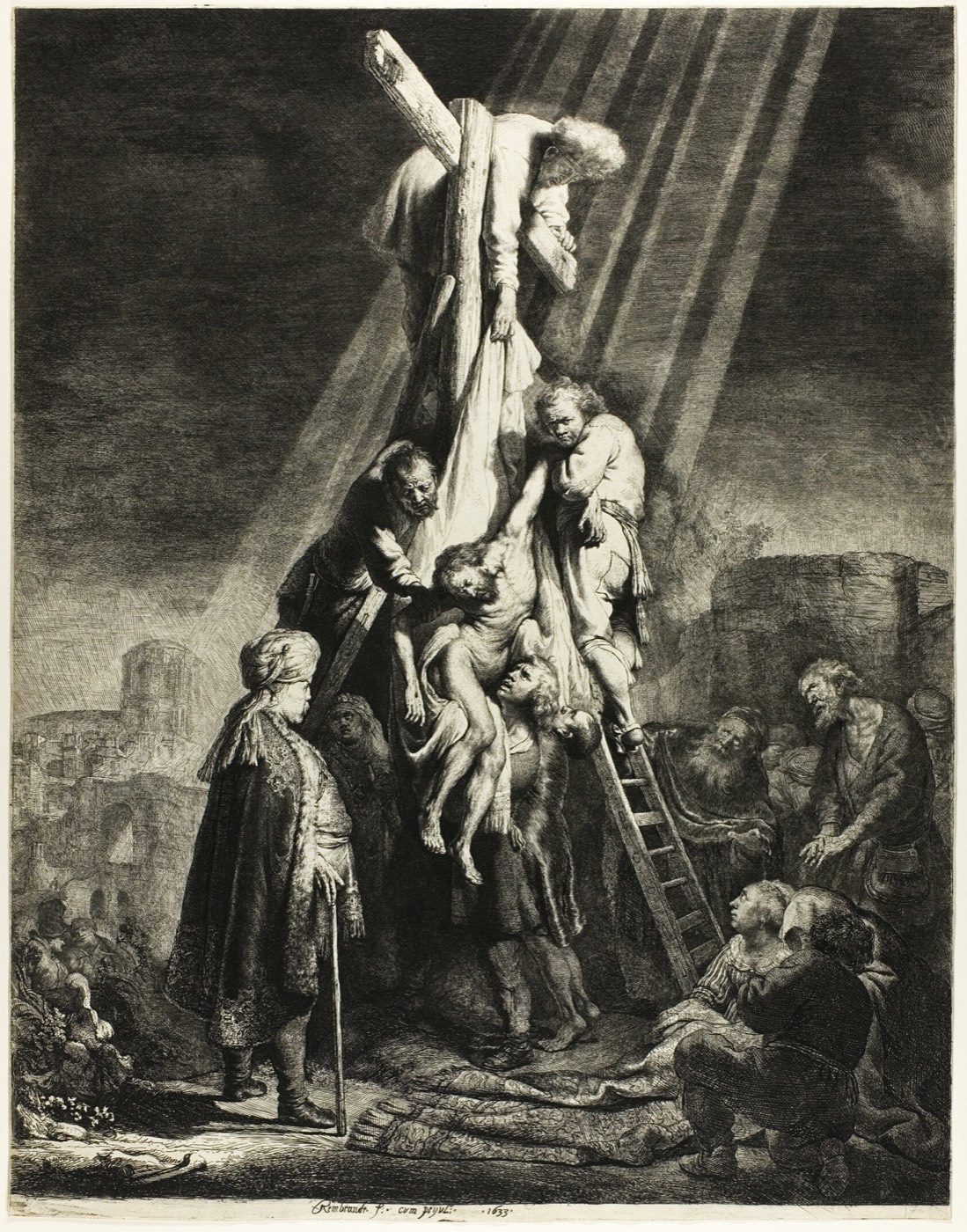 The Descent from the Cross: Second Plate, Rembrandt