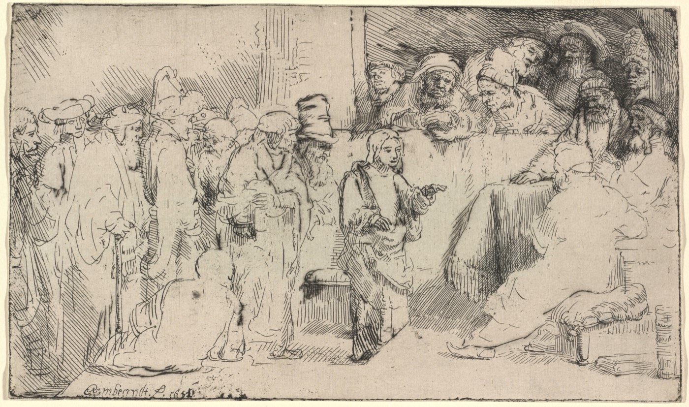Christ Disputing with the Doctors: a Sketch, Rembrandt
