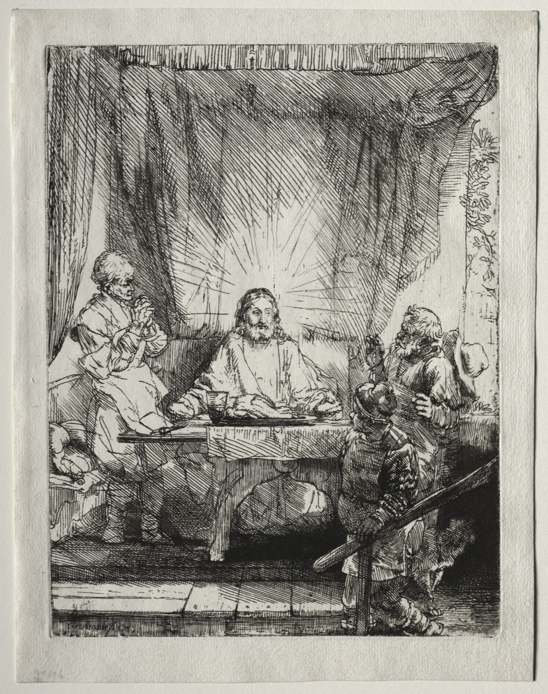 Christ at Emmaus: The Larger Plate, Rembrandt