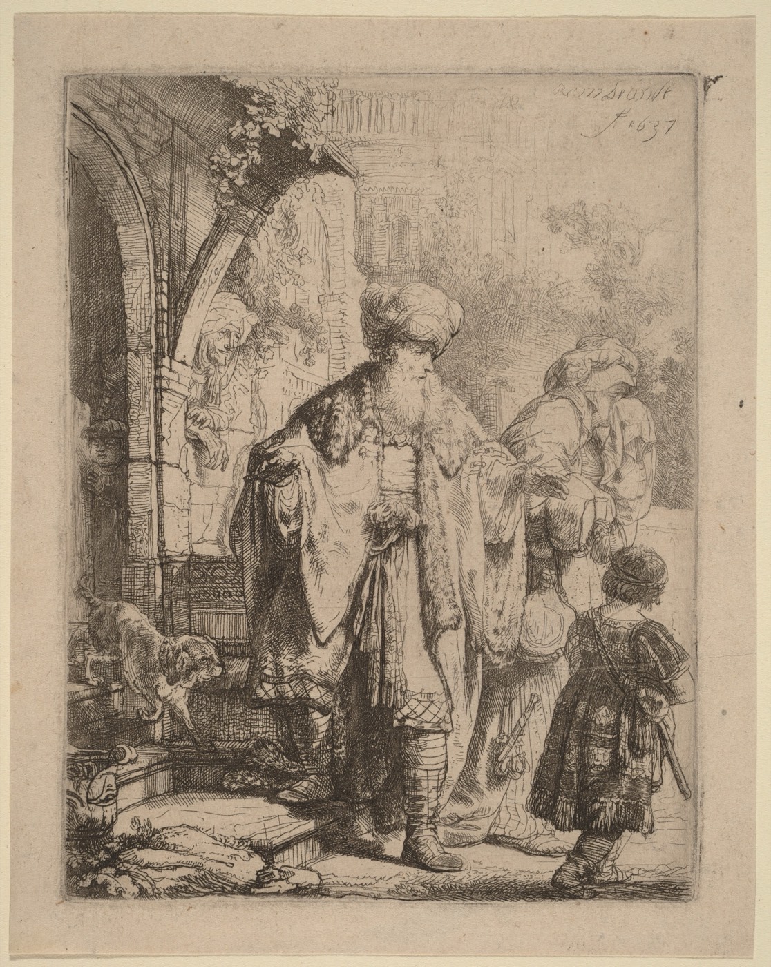 Abraham Casting Out Hagar and Ishmael, Rembrandt