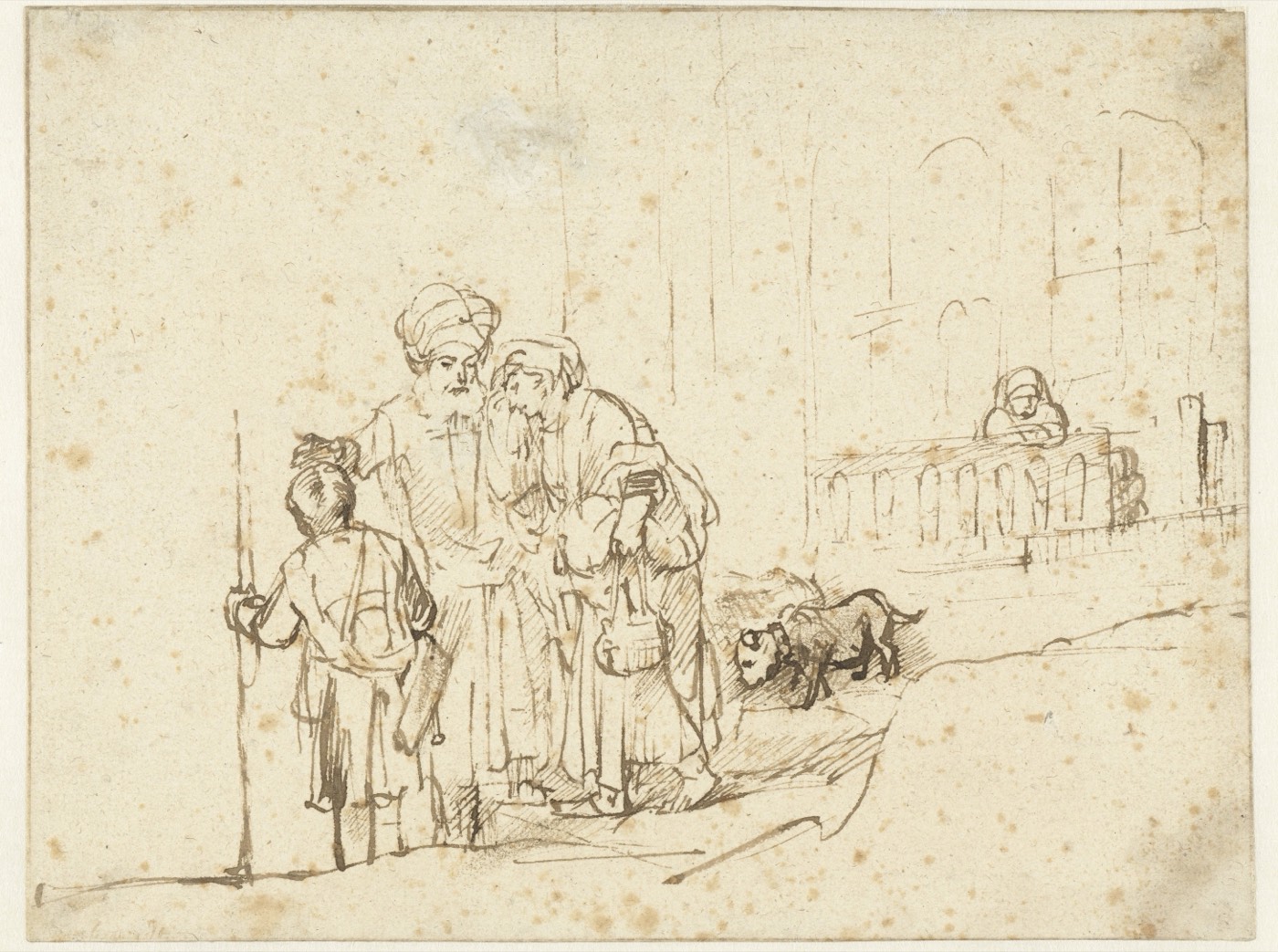 Abraham Casting Out Hagar and Ishmael, Rembrandt