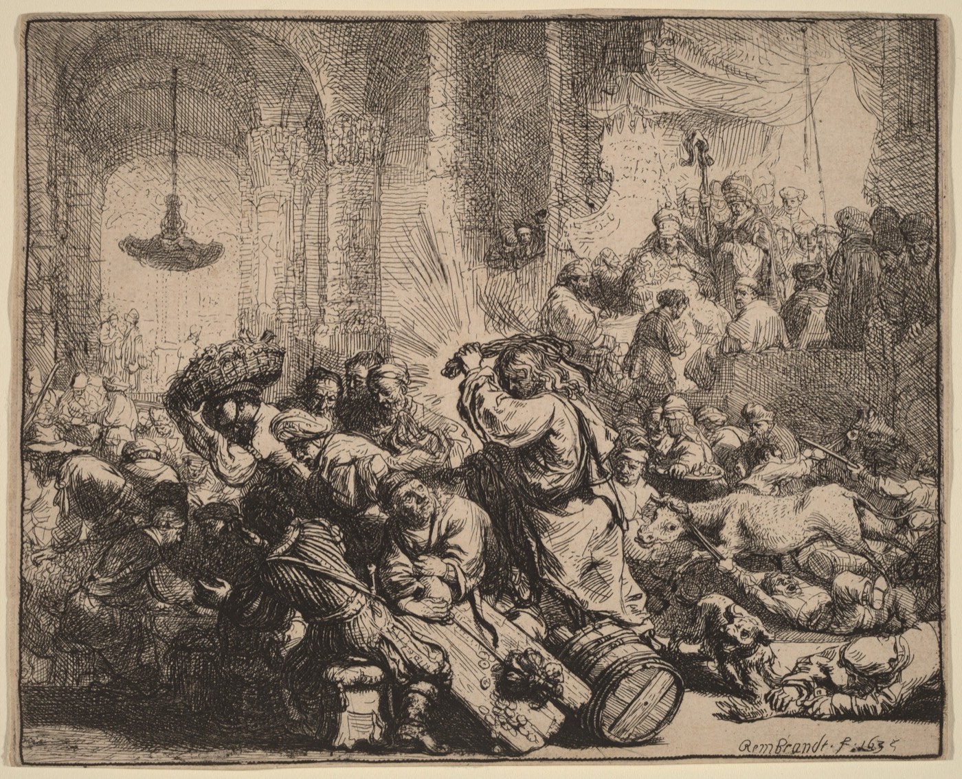 Christ Driving the Money Changers from the Temple, Rembrandt