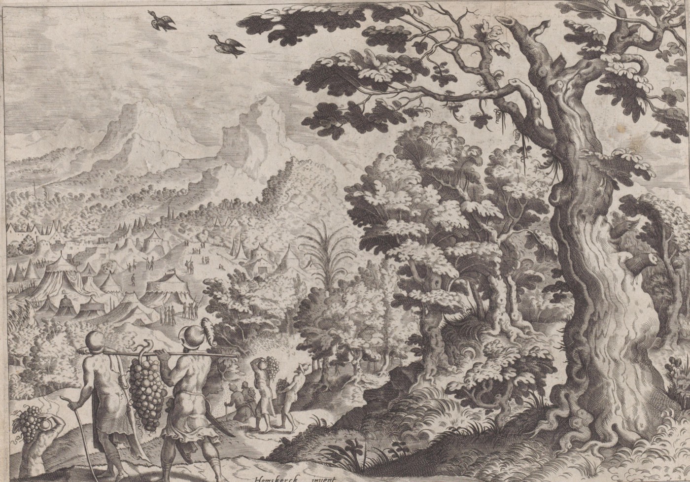 Landscape with the Return of the Spies from Canaan, After Maarten van Heemskerck