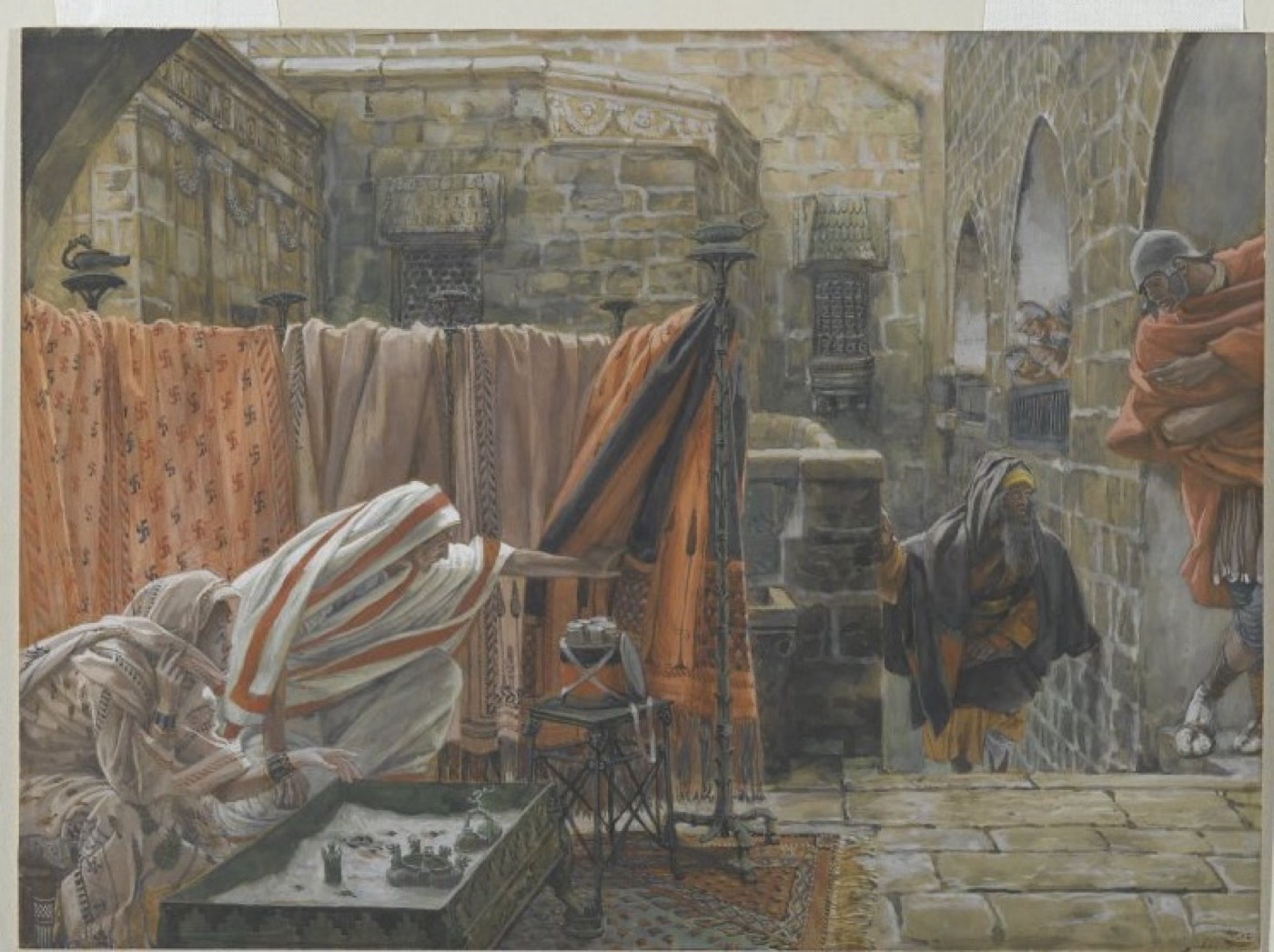Joseph of Arimathaea Seeks Pilate to Beg Permission to Remove the Body of Jesus (Joseph d'Arimathie va trouver Pilate pour lui demander la permission d'enlever le corps de Jésus), James Tissot
