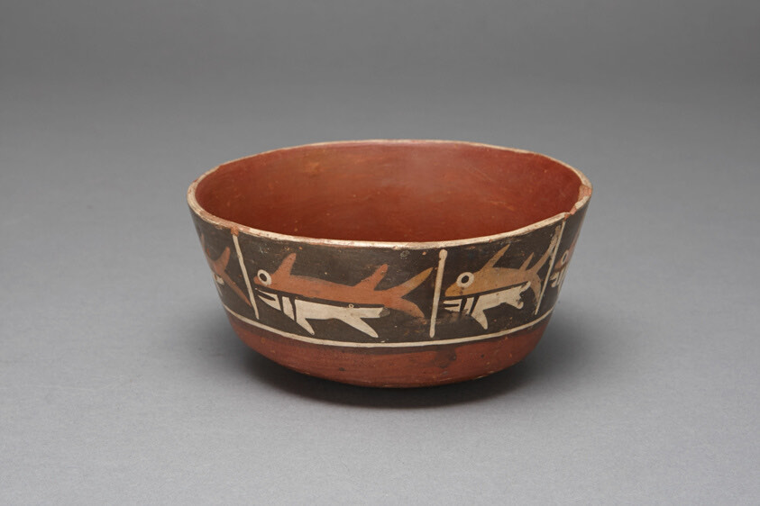 Bowl with Repeating Depiction of a Fish or Shark
