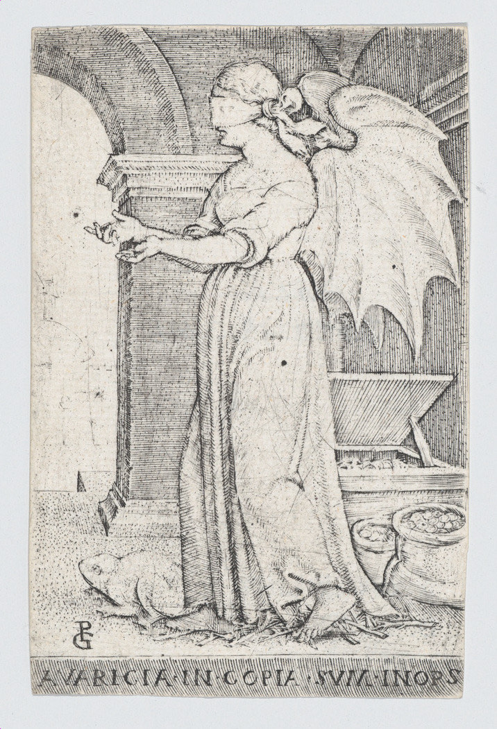 Avarice (Avaritia), from "The Seven Vices"