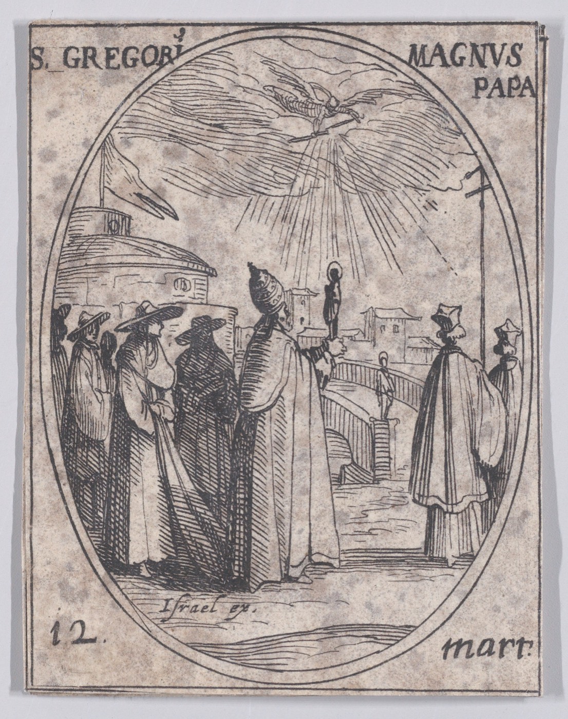 S. Grégoire le Grand, pape (St. Gregory the Great, Pope), March 12th, from "Les Images De Tous Les Saincts et Saintes de L'Année" (Images of All of the Saints and Religious Events of the Year)