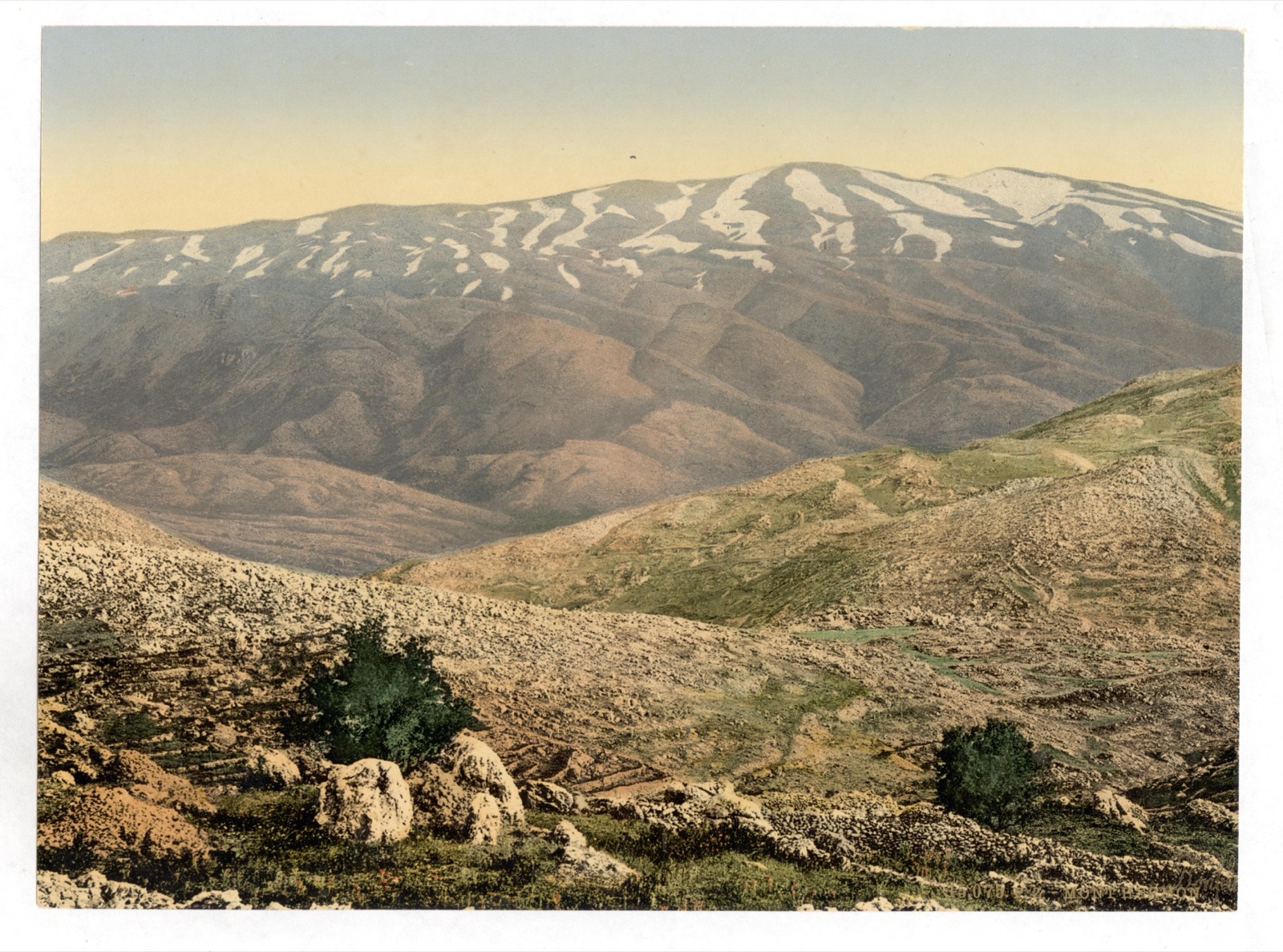 Snow on the slopes of Mount Hermon, c. 1890–1900.