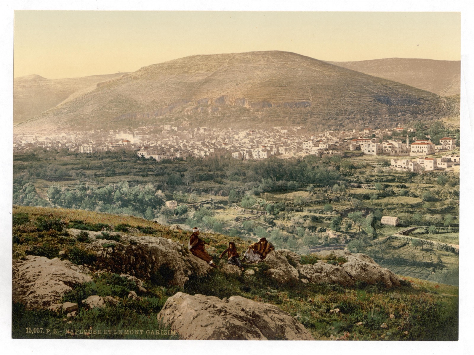 Mount Gerizim above the town of Nablus, near ancient Shechem, c. 1890–1900.
