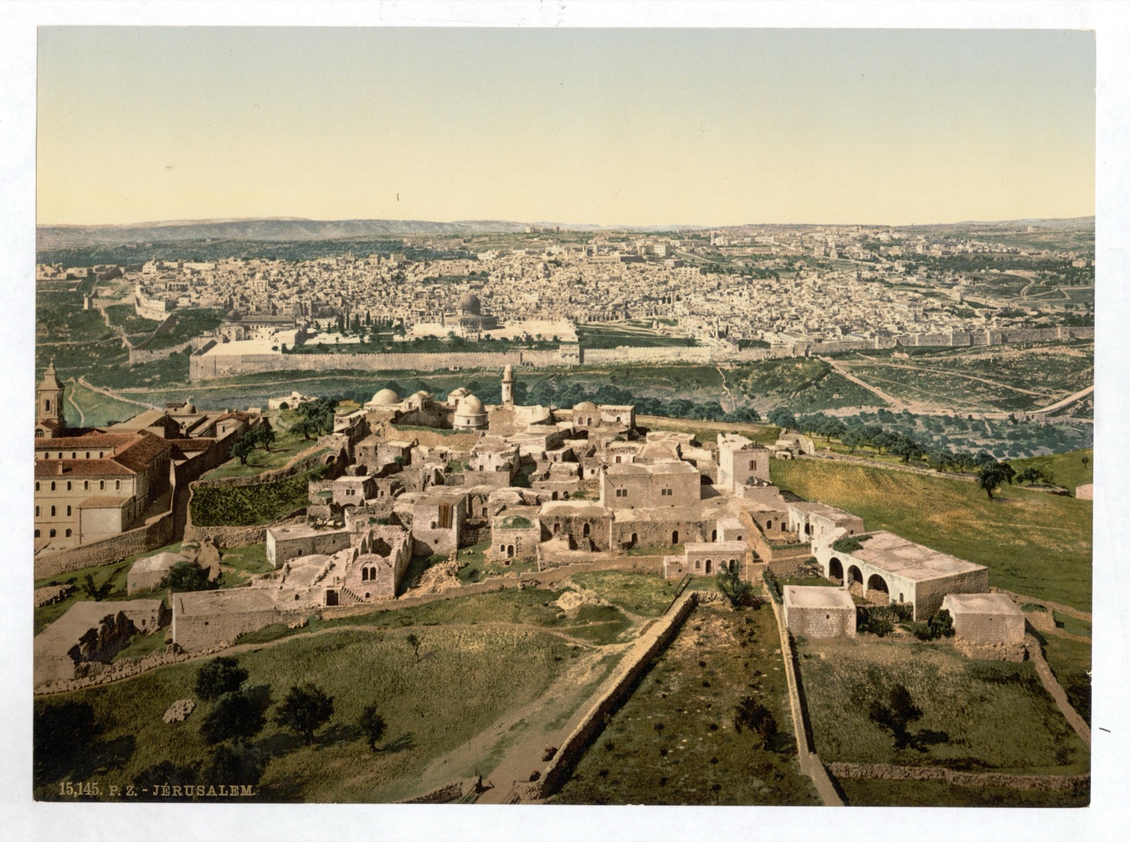 Jerusalem seen from the east, from the slope of the Mount of Olives, c. 1890–1900.