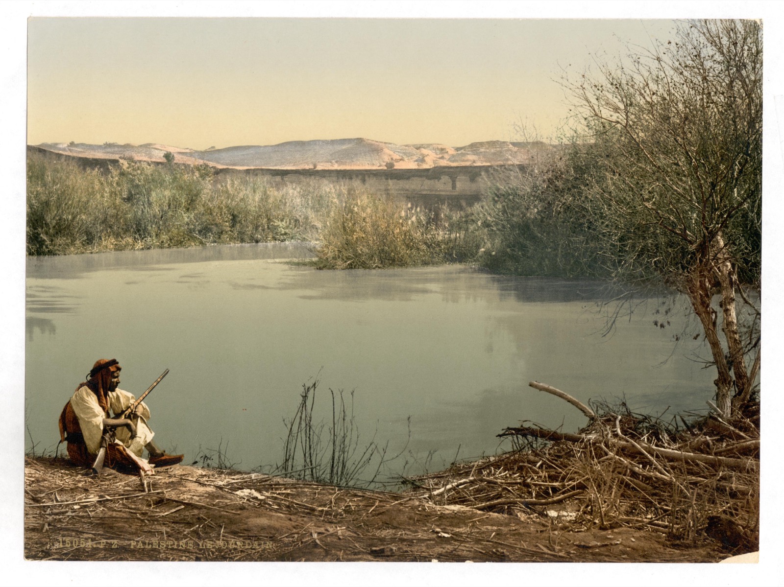 The River Jordan between banks of reeds and willows, c. 1890–1900.