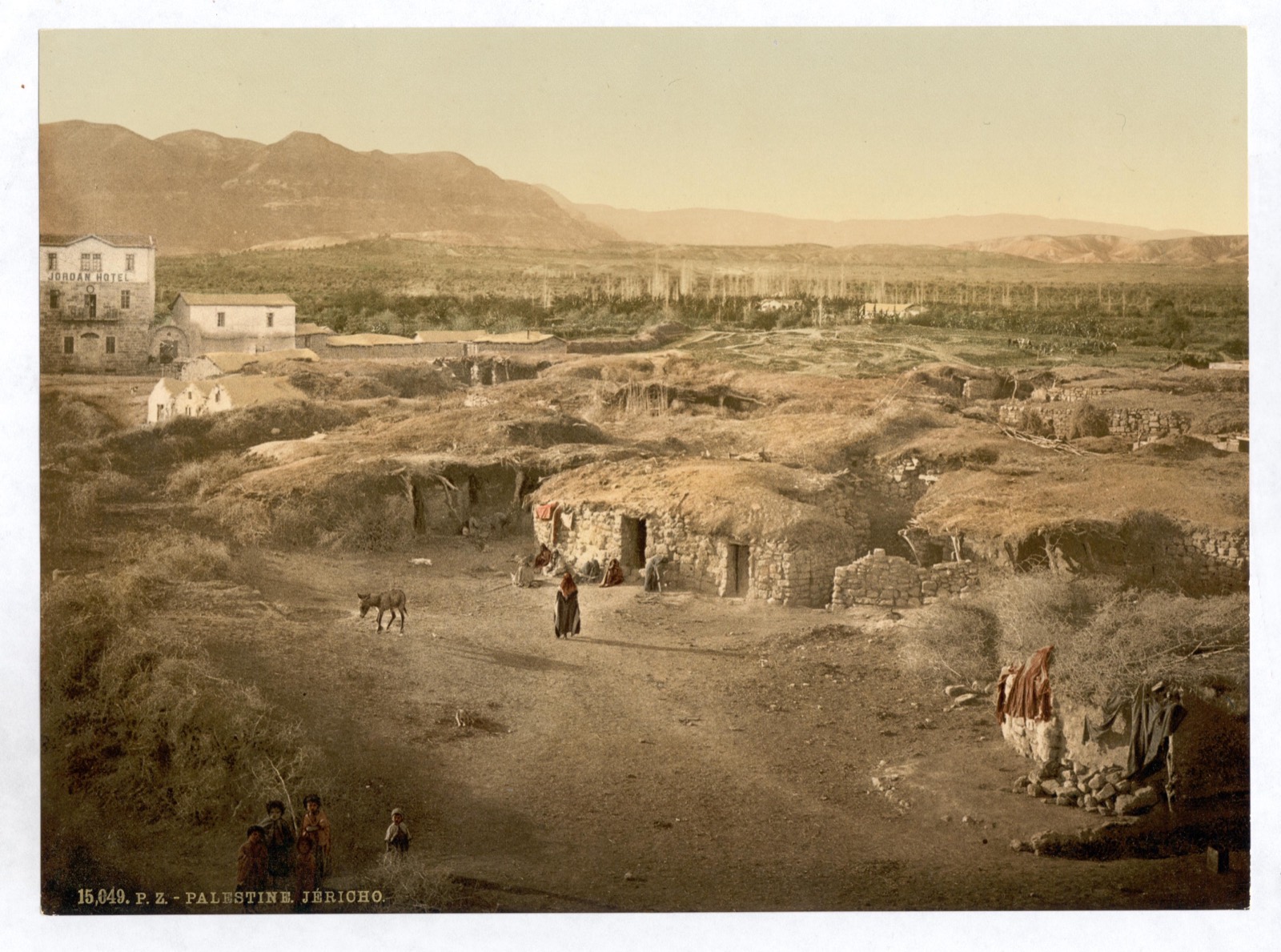The village of Jericho in the Jordan Valley, with the hills of the wilderness behind, c. 1890–1900.