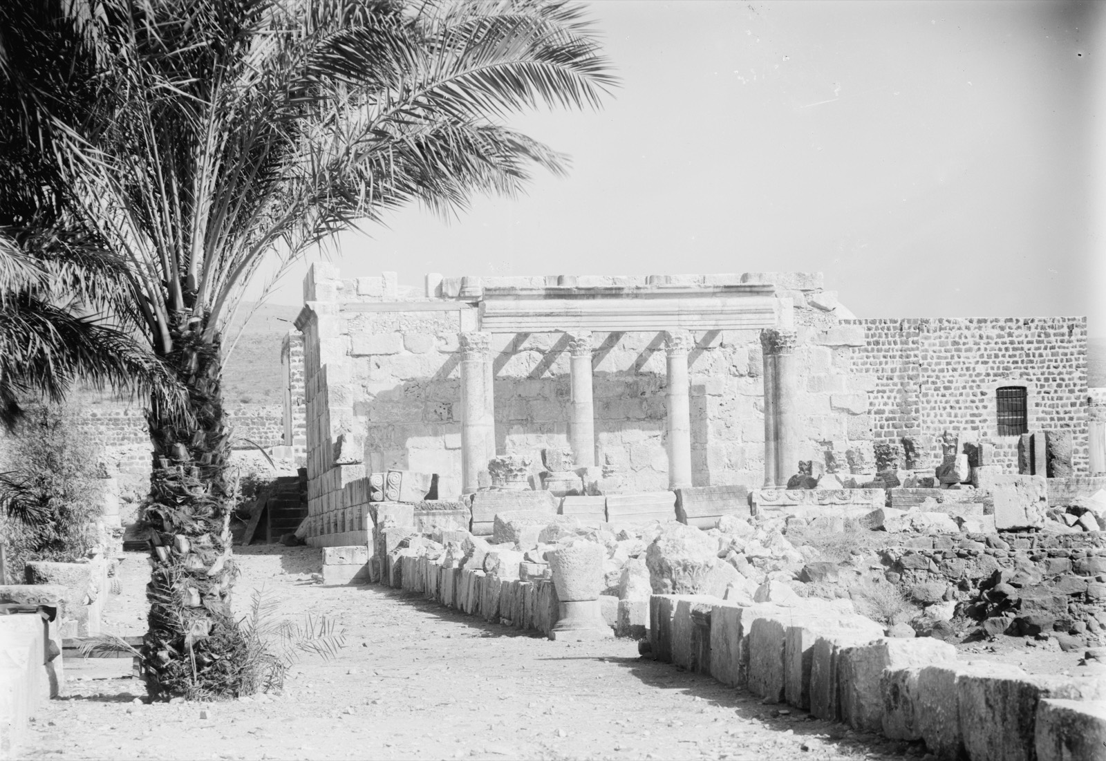 Northern views. Capernaum. Tell Hum. The restored synagogue