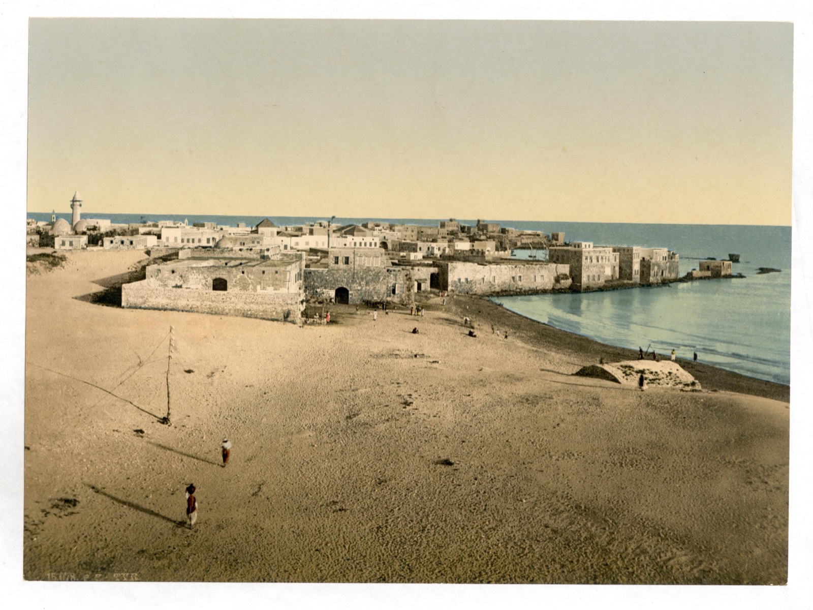 Tyre on its former island, with the town by the shore, c. 1890–1900.