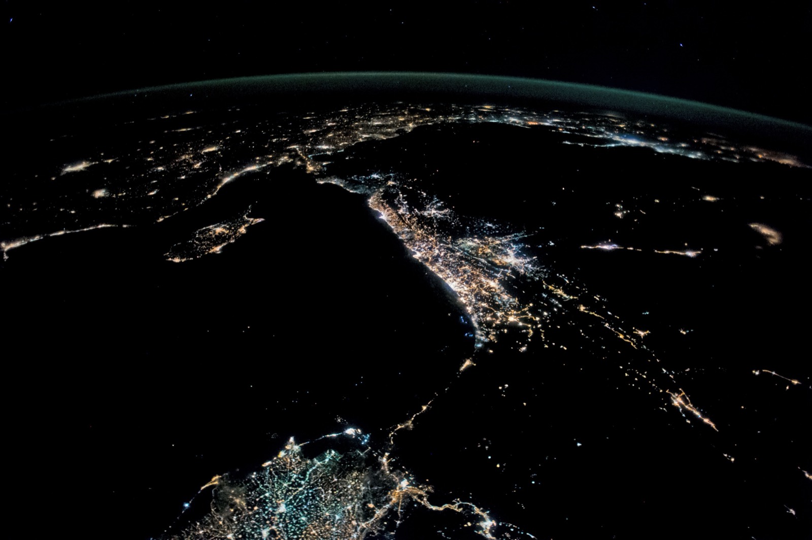 The eastern Mediterranean at night
