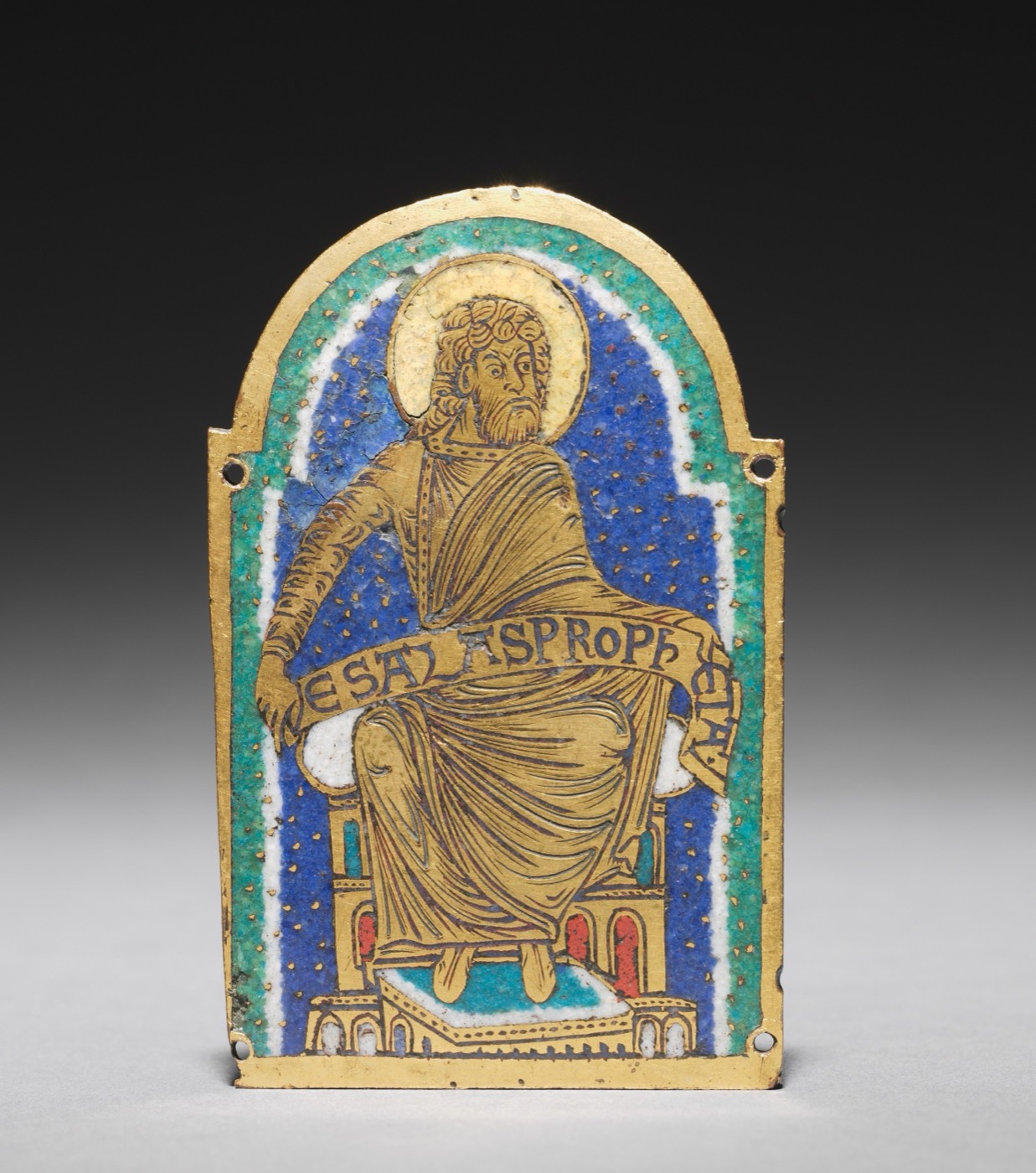 Plaque: Seated Prophet from a Reliquary Shrine: Esaias (Isaiah)